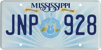 MS license plate JNP928