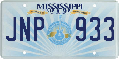 MS license plate JNP933