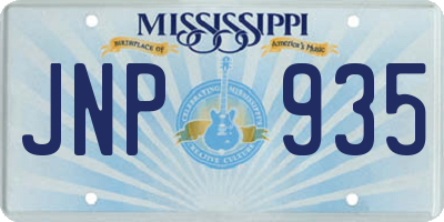 MS license plate JNP935