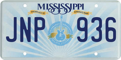 MS license plate JNP936