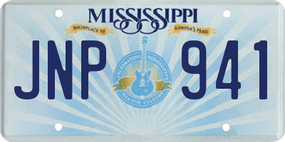 MS license plate JNP941