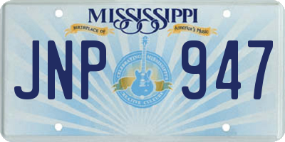 MS license plate JNP947