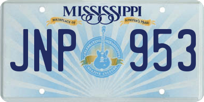 MS license plate JNP953