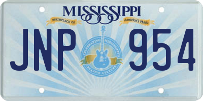 MS license plate JNP954