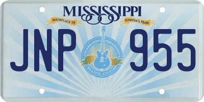 MS license plate JNP955