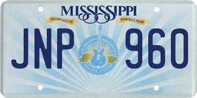 MS license plate JNP960