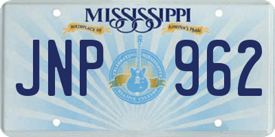 MS license plate JNP962