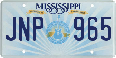 MS license plate JNP965