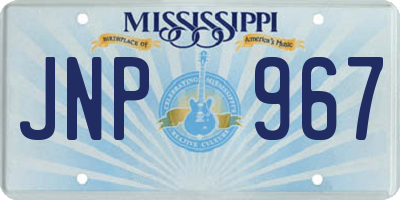 MS license plate JNP967