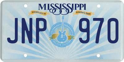 MS license plate JNP970