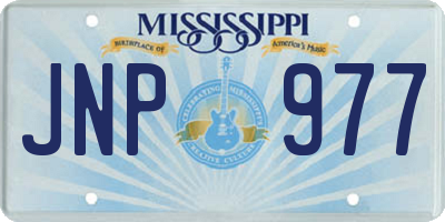 MS license plate JNP977