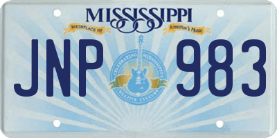 MS license plate JNP983