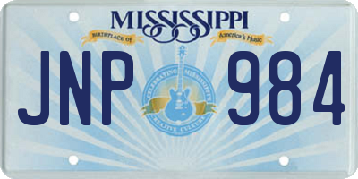 MS license plate JNP984