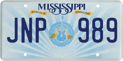 MS license plate JNP989