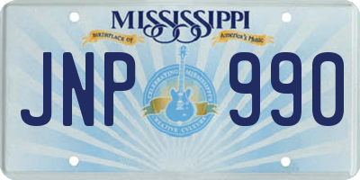 MS license plate JNP990
