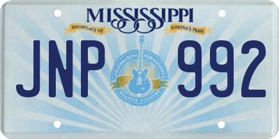 MS license plate JNP992