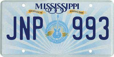 MS license plate JNP993