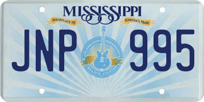 MS license plate JNP995