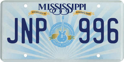 MS license plate JNP996