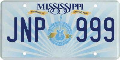 MS license plate JNP999