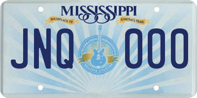 MS license plate JNQ000