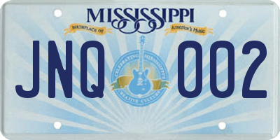 MS license plate JNQ002