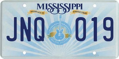 MS license plate JNQ019