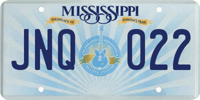 MS license plate JNQ022