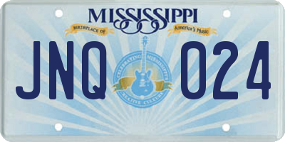 MS license plate JNQ024