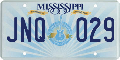 MS license plate JNQ029