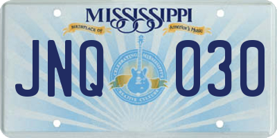 MS license plate JNQ030