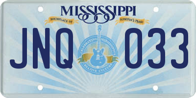 MS license plate JNQ033
