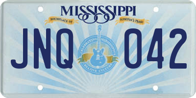 MS license plate JNQ042