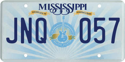 MS license plate JNQ057