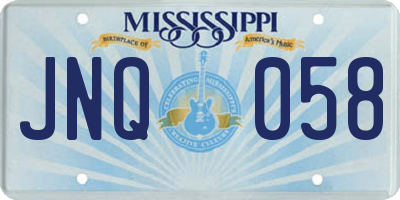 MS license plate JNQ058