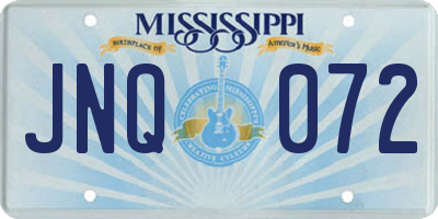MS license plate JNQ072
