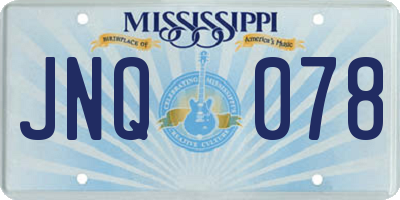 MS license plate JNQ078