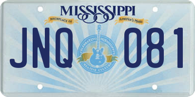 MS license plate JNQ081
