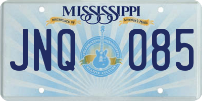 MS license plate JNQ085