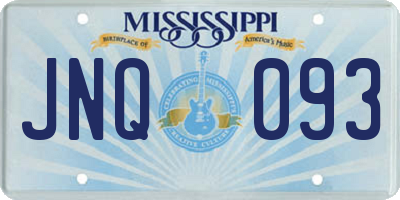 MS license plate JNQ093