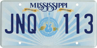 MS license plate JNQ113