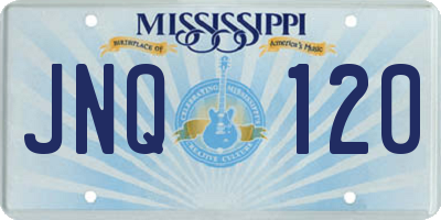MS license plate JNQ120