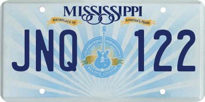 MS license plate JNQ122