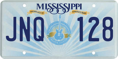 MS license plate JNQ128
