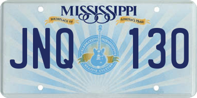 MS license plate JNQ130