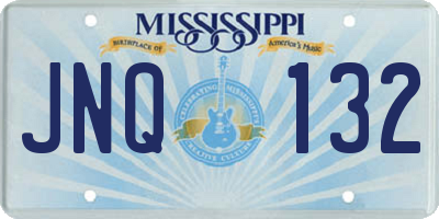 MS license plate JNQ132