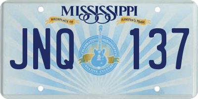 MS license plate JNQ137