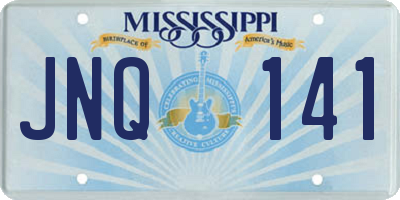MS license plate JNQ141