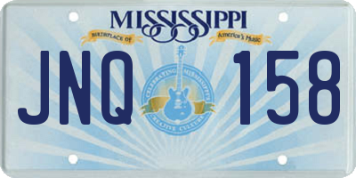 MS license plate JNQ158