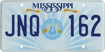 MS license plate JNQ162